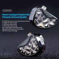 KZ AS24 PRO 24 Unité Améliorée 12BA Équilibré Armature Drive Réglable HIFI Dans L'oreille Filaire Gaming Surveillance Écouteurs