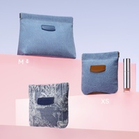 Nouveau LOGO personnalisé luxe classique bleu Denim trousse de maquillage pochette maquillage rouge à lèvres trousse de toilette sac de rangement cosmétique