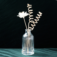 Vente en gros d'emballages de flacons de parfum pour chambre vides de luxe, grand flacon transparent de 50ml 100 ml 150ml 200ml, flacon diffuseur à roseaux en verre rond