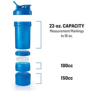 Top Seller BPA Free Plastic Tritan Fitness <b>Shaker</b> Cup, Gym Sports Protein Powder Black <b>Shaker</b> <b>Bottle</b> With Storage - Product Image 3