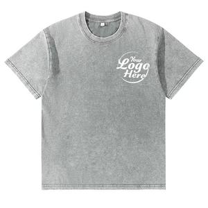 MoQ 50 Pcs Custom Logo Camiseta de hombre 230gsm Vintage Washed Cotton Drop Shoulder Fit - Product Image 4