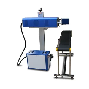 CO2 Flying Laser Marking Machine for laser cutter on Pet Glass Perfume Bottles Pet PVC Pipes Woodcarving Leather Bags Shoes