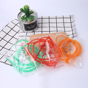 Drôle en forme de verre paille fou créatif en plastique paille lunettes nouveauté cas tube pour la partie d'enfants - Product Image 3