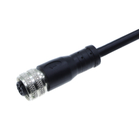 Connecteur industriel étanche M12 noir moulé, version blindée, prise en charge des broches personnalisées