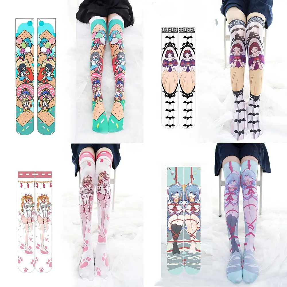 Anime printing stockings long tube Japanese Lolita bottoming socks girl stockings wholesale
