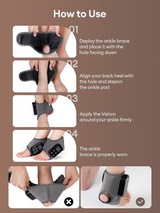 Attelle chauffante pour cheville, enveloppement électrique pour cheville avec massage par vibration et thérapie thermique pour le pied et la cheville - Product Image 5