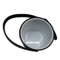 Seau à glace en plastique pour bière/vin avec couvercle en cuir, logo personnalisé, pour boissons fraîches, hôtel, bar, KTV