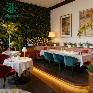 Juego de Muebles de Sofá, Mesa y Sillas de Estilo Vintage, Redondas, de Mármol, Semicirculares, Tapizadas en Terciopelo, para Cafetería, Restaurante - Product Image 5