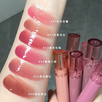 Brillo Labial en Gel con Efecto Espejo Resistente al Agua Cappuvini, 6 Colores, Brillo Labial Ligero, Hidratante, de Larga Duración, Tinte Rojo Brillante, Maquillaje para Labios