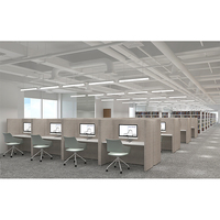 Poste de travail cubique moderne haut de gamme avec cloison de bureau et bureau intégré – Conception modulaire durable pour centre d'appels