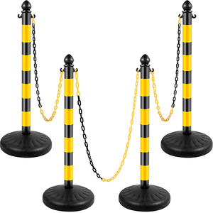 4mm 6mm 8mm 10mm giallo rosso resistente traffico avviso di plastica barriera a catena per la sicurezza stradale tubo di plastica cintura barriera - Product Image 1