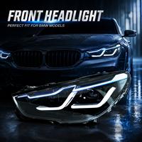 Phares LED pour BMW F07 Série 5 GT 2010-2017, style sourcil bleu, lentille de projecteur, mise à niveau DRL