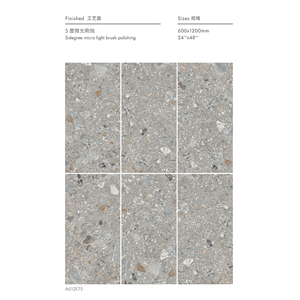 Fournisseur unique de carreaux de sol d'ingénierie Sida Terrazzo 600x1200 Noir Luxe Salon Carrelage en porcelaine Mat Poli - Product Image 5