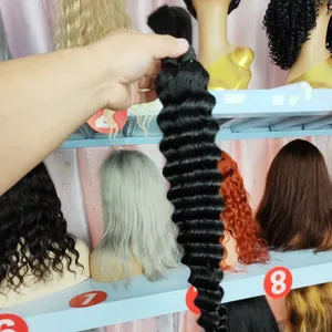 Wholesale hair bulk human hairs without wefts straight body wave deep wave 16"-24" inches 1 kilo deal 10pcs