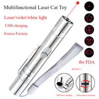 Pointeur laser rotatif multi-motifs en métal pour chats, jouet interactif, recharge USB, durable, pour sessions d'activités intérieures pour animaux de compagnie