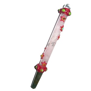 Baguettes de guérison tibétaines en quartz rose: Vente en gros de baguettes de guérison tibétaines par des bâtons de pierres précieuses de guérison en ligne - Product Image 1
