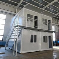 Kits de maisons conteneurs modernes et portables de 20 et 40 pieds, démontables, à deux chambres, pour appartement, salle de sport, bureau, petit format, économiques, à 2 étages