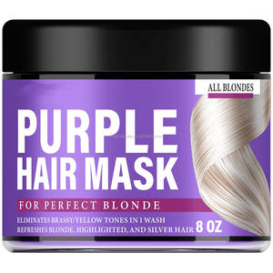 Maschera per <span class=keywords><strong>Capelli</strong></span> Viola con Etichetta Privata con Retinolo e Cheratina per <span class=keywords><strong>Capelli</strong></span> Biondi, Platino e Argento, Maschera Riparatrice Profonda - Product Image 1