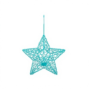Turquoise Wire <b>Star</b> Hanging Candle Holder for <b>Christmas</b> Home Decoration Hanging Tea <b>Light</b> Candle Holders - Product Image 1