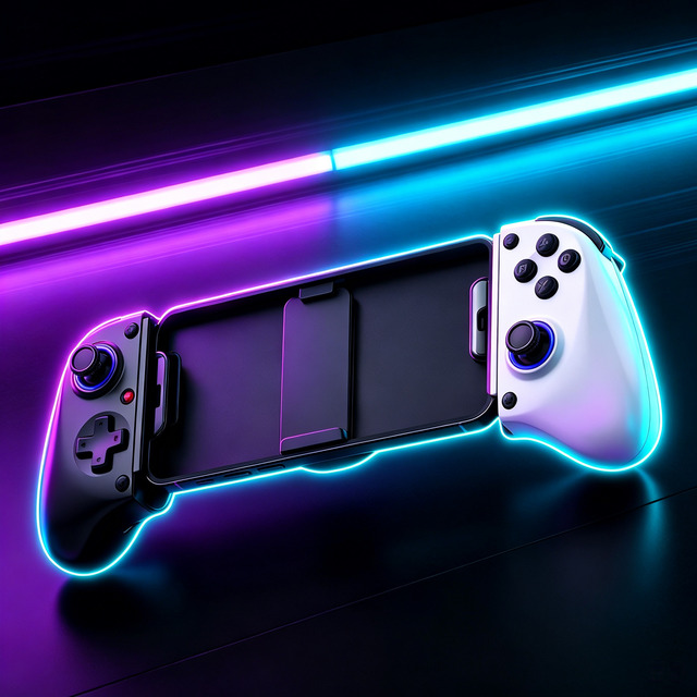 D11 Telescopic Game Controller RGB Light Phone Stretching Gamepad 6-axis Gyro Vibration for Android Mobile Phone