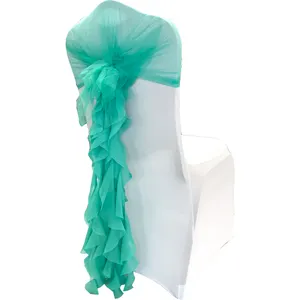 Chiffon Chair Sashes for Wedding Decoration Banquet Party Event Supplies Chair Bows Ties Chair Cover Bands