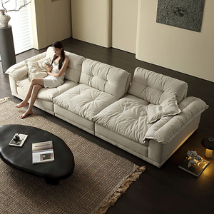 Sofá de tela estilo nube con respaldo móvil, asiento extra profundo, sofá tipo <span class=keywords><strong>nido</strong></span> humano de fila recta - Product Image 4