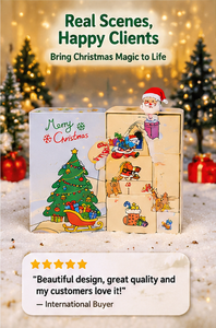 Boîte de calendrier de l'avent de Noël personnalisée avec 24 compartiments, emballage cadeau de Noël avec impression de logo pour les promotions saisonnières - Product Image 3