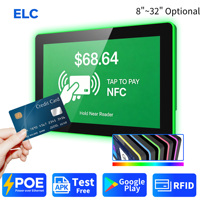 Kiosco de Pared con Tablet NFC, Android 14, POE, RK3576S, 4+32GB, Pantalla Táctil de 10 Puntos, WiFi6, Barra de Luz LED, Aplicación de Pago