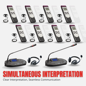 Panvotech kỹ thuật số hồng ngoại không dây hệ thống hội nghị đồng thời giải thích và dịch thiết bị cho thuê - Product Image 1