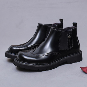 British-style business handmade retro men's shiny leather shoes with thick soles made of cowhide - Product Image 2