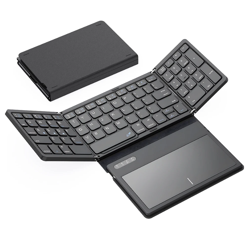 B055 faltbare kabellose BT-Tastatur mit Touchpad taschen klappbare Tastatur für Laptop Telefon Tablet kabellose wiederaufladbare Tastatur