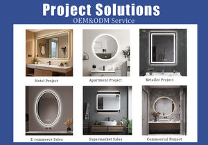 Venta al por mayor inteligente comercial baño ESPEJOS LED montado en la pared personalizado moderno espejo cuadrado - Product Image 5