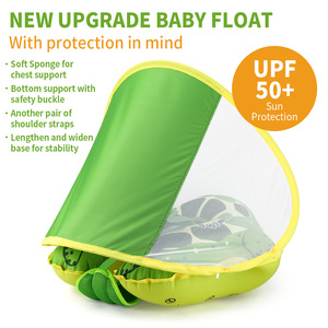 Thú vị thiết kế màu xanh lá cây rùa trẻ em bơi hồ bơi nổi vòng với mái hiên trẻ em bãi biển Đồ chơi Inflatable bé bơi <span class=keywords><strong>Float</strong></span> - Product Image 3