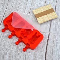 Moules à Sucettes Glacées en Silicone Créatives, Moules à Crème Glacée en Forme de Dessin Animé avec Couvercle pour Sucettes Glacées Maison DIY