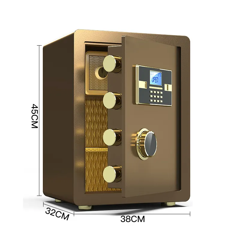 XBT- 45 Huella digital 2020 Oficina Caja fuerte digital automática Seguridad Caja DE SEGURIDAD ignífuga Cofre Dinero/joyería Acero sólido