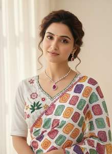 Ropa Étnica, Sari Tradicional para Bodas y Fiestas, en Tela Georgette Suave Premium, Estampado Bandhej, para Todas las Temporadas, Precio al por Mayor - Product Image 5