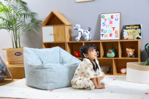 VISI Modern <strong>Kids</strong> <strong>Beanbag</strong> with Sitzsack Puff Japanese Design Adjustable Height Removable Cover EPS Fill-Indoor/Outdoor Use - Product Image 3