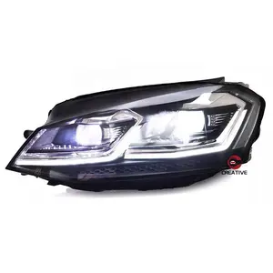 Golf7 farlar için Golf 7 MK7 2013 2014 2015 2016 2017 LED far DRL Lens çift işın bi-xenon HID