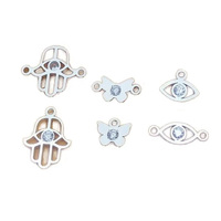 Nouveau 925 Sterling Silver Micro-encart Zircon DIY Accessoires De Connexion Papillon/Main/Oeil/Fleur En Forme De Charme Pendentif pour Bijoux