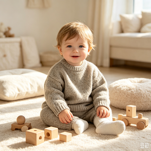 Suéter <span class=keywords><strong>Verner</strong></span> Neps Color Beige, Tejido Plano Informal, Mezcla de Lana de Alta Calidad, OEM y ODM, Suéter de Otoño de Alta Calidad - Product Image 2