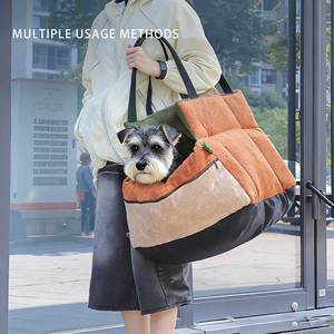 Asiento de Coche Portátil para Perros, Cama de Viaje Elevada para Mascotas, Cojín Transportador para Cachorros, Cama Transportadora para Mascotas con Bolsillo de Almacenamiento - Product Image 4