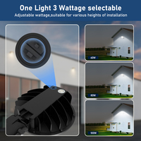 Lámpara LED de seguridad para exteriores con fotocélula, luz de granero, para ubicaciones húmedas, garaje, patio, almacén, 5000K, aluminio