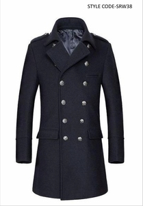 เสื้อโค้ทกันหนาวสำหรับผู้ชายเสื้อโค้ทกันลมให้ความอบอุ่นสไตล์สตรีทขนสัตว์ผสมสไตล์คลาสสิก - Product Image 4