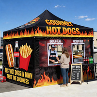 Carpa Plegable para Food Truck de Hamburguesas, Carpa de Exhibición de Marca, Carpa Resistente para Mercado al Aire Libre, Carpa Personalizada para Vendedores con Impresión para Puesto de Comida