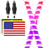 Feux LED COB spirale 2 pièces 4FT 12V avec base à ressort latérale, télécommande via application, antenne lumineuse de sécurité pour ATV/UTV Polaris SXS Camion 1