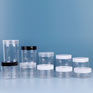 Tarro de plástico PET transparente con tapa blanca para crema cosmética de 5ml, 30ml, 80ml, 100ml, 120ml, 500ml, 50g, 100g, 200g, slime de 4 oz, 6oz, 8 oz, 12oz, 16oz - Product Image 1