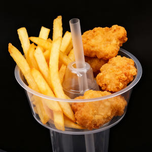 Da asporto 2 in 1 bicchieri di plastica usa e getta pollo fritto ciotola per Snack tazza per bevande Snack e tazza per bevande - Product Image 3