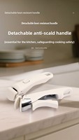 Poignées de casserole universelles ergonomiques anti-brûlure, résistantes à la chaleur, en PVC, détachables, réglables, multi-usages