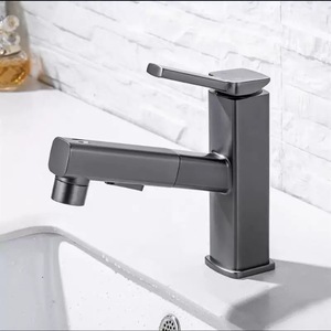 High Quality <strong>Pull</strong> Out Black Brass Alloy <strong>Bathroom</strong> Tap Hot Cold <strong>Sprayer</strong> Mixer Taps Black <strong>Pull</strong>-Out Basin <strong>Faucet</strong> - Product Image 5