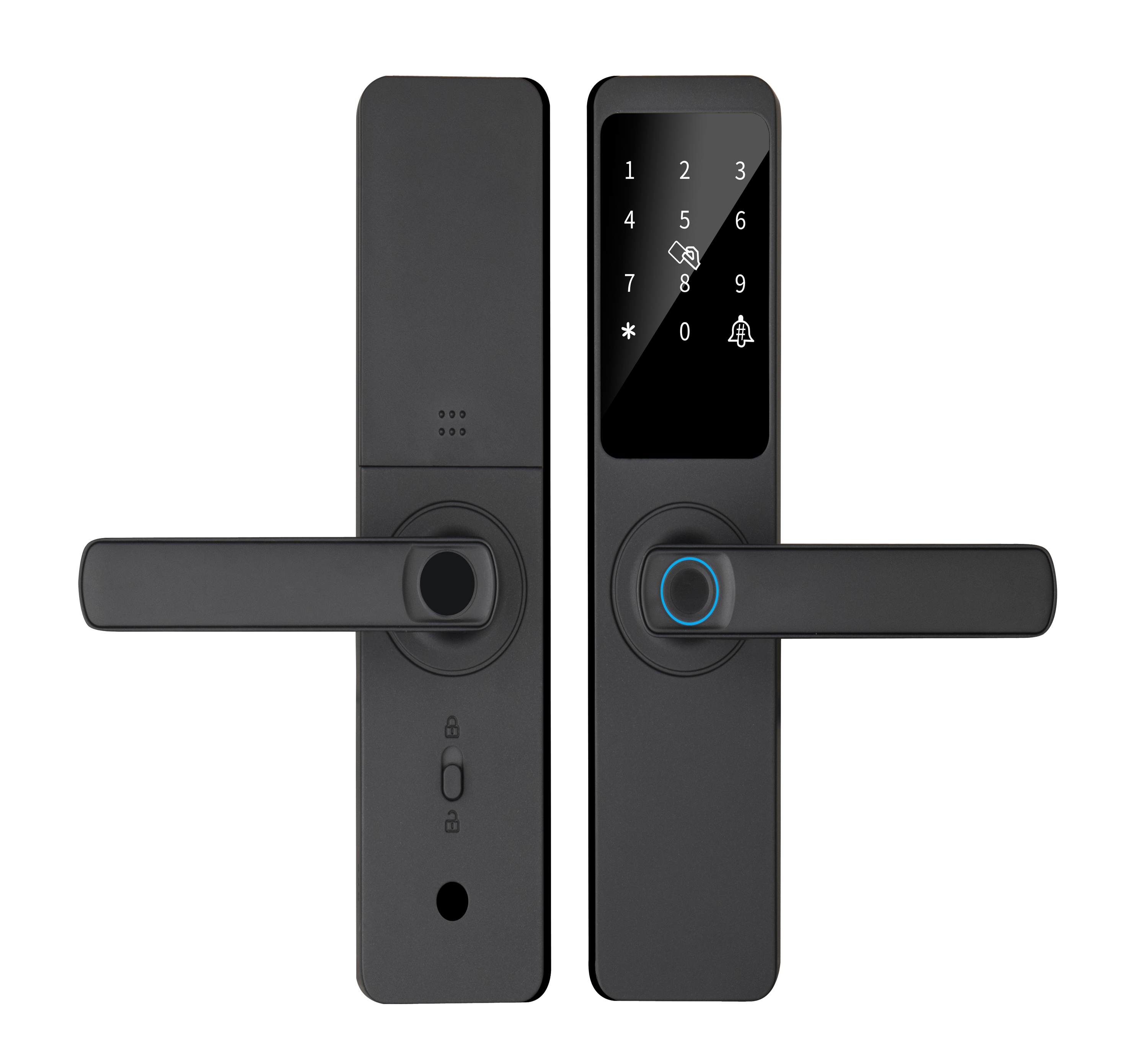Multilingual Configuration Smart Front Door Lock WiFi APP Control Semi Automatic Fingerprint Electronic Password Key Card Lock · image 6